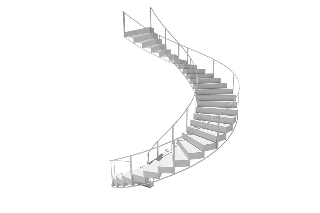 Transparent Background White Spiral Stairs Digital Illustration - Download Free Stock Images Pikwizard.com