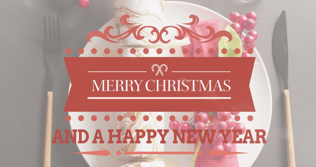 Festive Christmas Greetings with Decorations Design Card