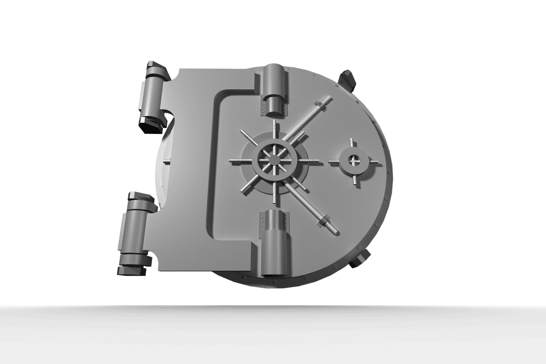 Transparent Illustration of Secure Bank Vault Door