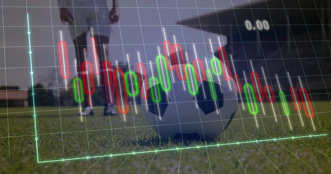 Soccer Analysis Technology with Candlestick Chart on Field