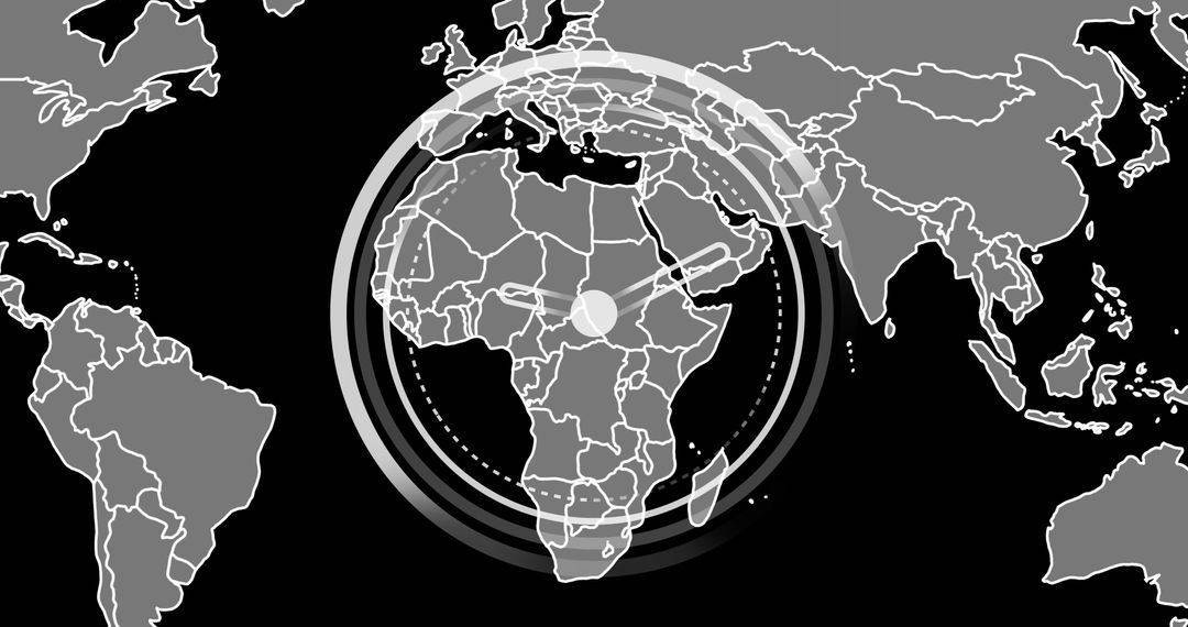 Global Digital Interface Chronometric Analysis over World Map
