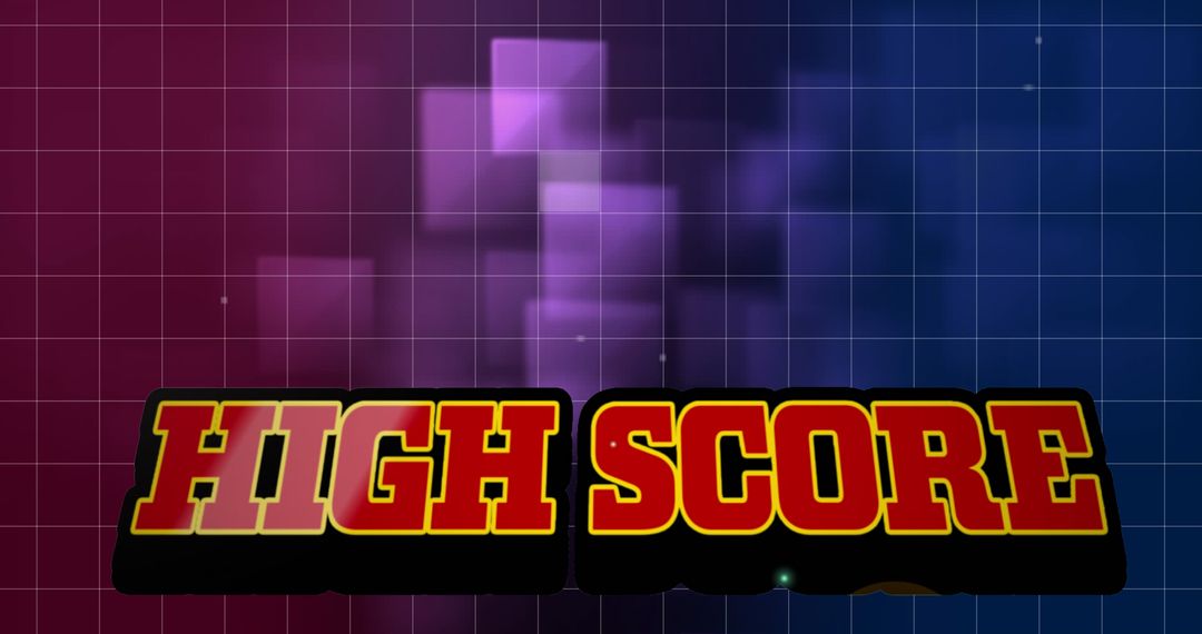 High Score Text on Colorful Grid and Squares