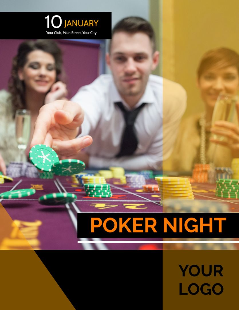 Friends Enjoying Poker Night at a Casino Event - Download Free Stock Templates Pikwizard.com