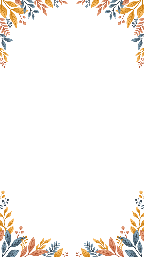 Elegant Transparent Background with Floral Border Design