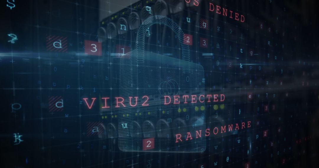 Digital Security Lock with Data and Ransomware Warning