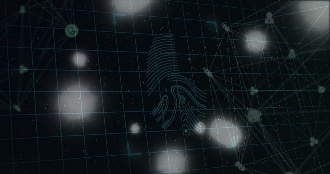 Futuristic Digital Interface with Fingerprint Pattern