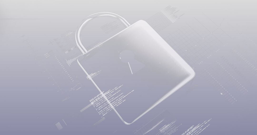 Digital Padlock Icon with Data Stream for Cybersecurity