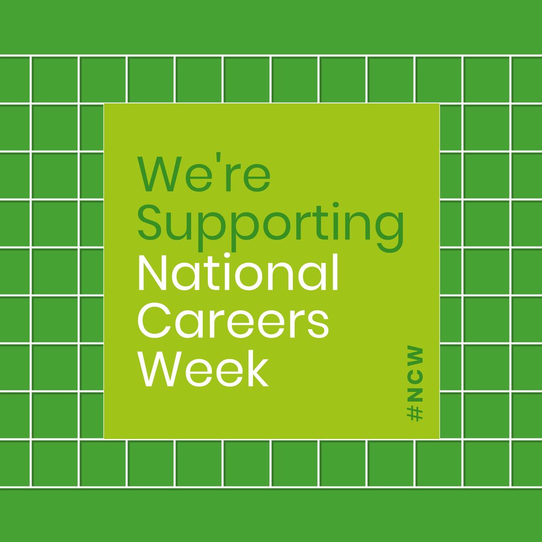 Composition of national careers week text over green squares - Download Free Stock Templates Pikwizard.com