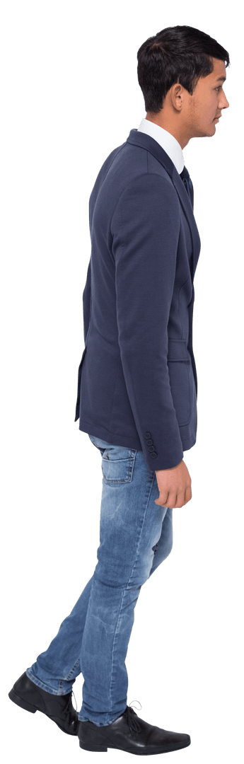 Man Walking in Business Attire on Transparent Background