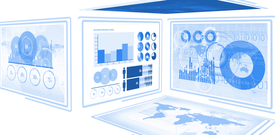 Transparent Business Graphs on Virtual Screens