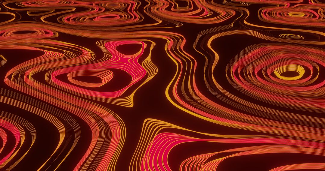 Abstract Glowing Red and Orange Flowing Lines Loop