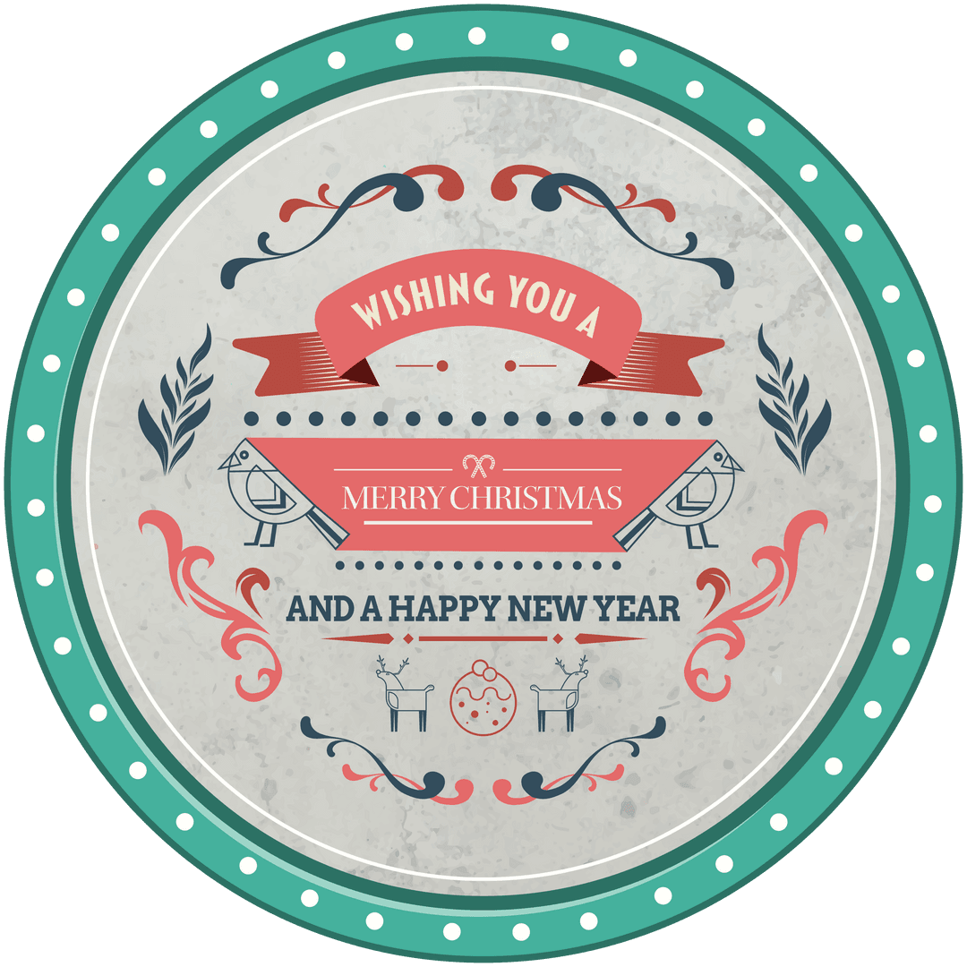 Vintage Transparent Christmas Card Design with Festive Greetings