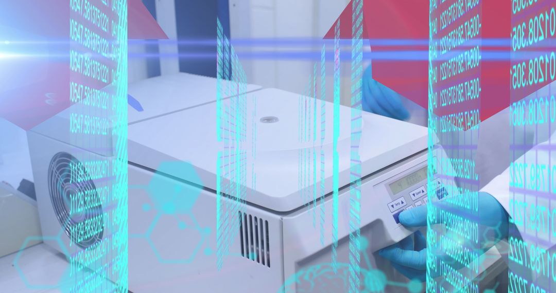 Scientist Analyzing Data in High-Tech Laboratory Environment