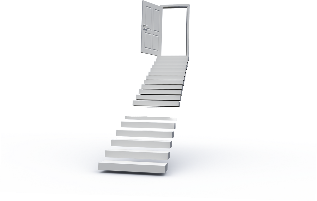 Floating Stairs Leading to Open Door on Transparent Background - Download Free Stock Images Pikwizard.com