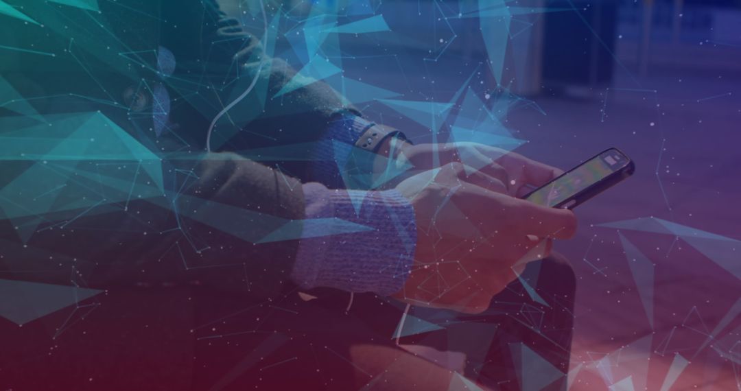 Digital Overlay on Man Using Smartphone Representation of Global Connectivity