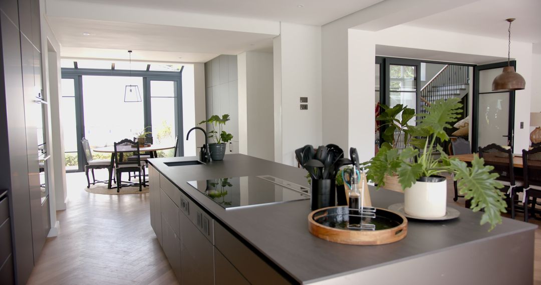 Modern Kitchen with Open-Plan Layout and Natural Light