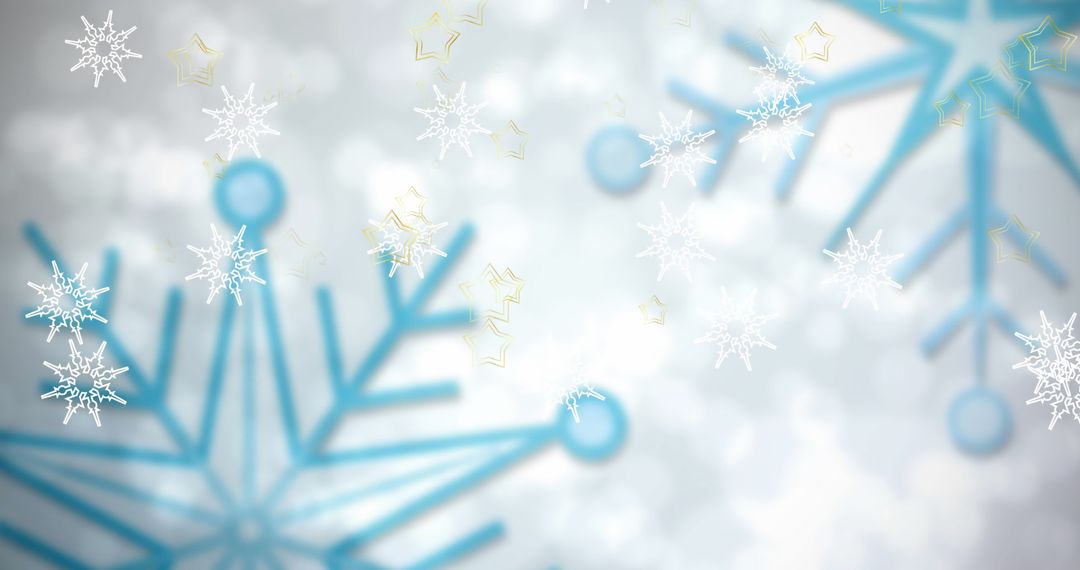 Falling Snowflakes on Sparkling Winter Background