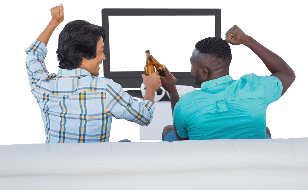 Transparent Background of Friends Cheering Watching Sports