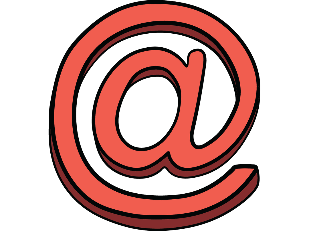 Bold Red Transparent At Symbol Illustration