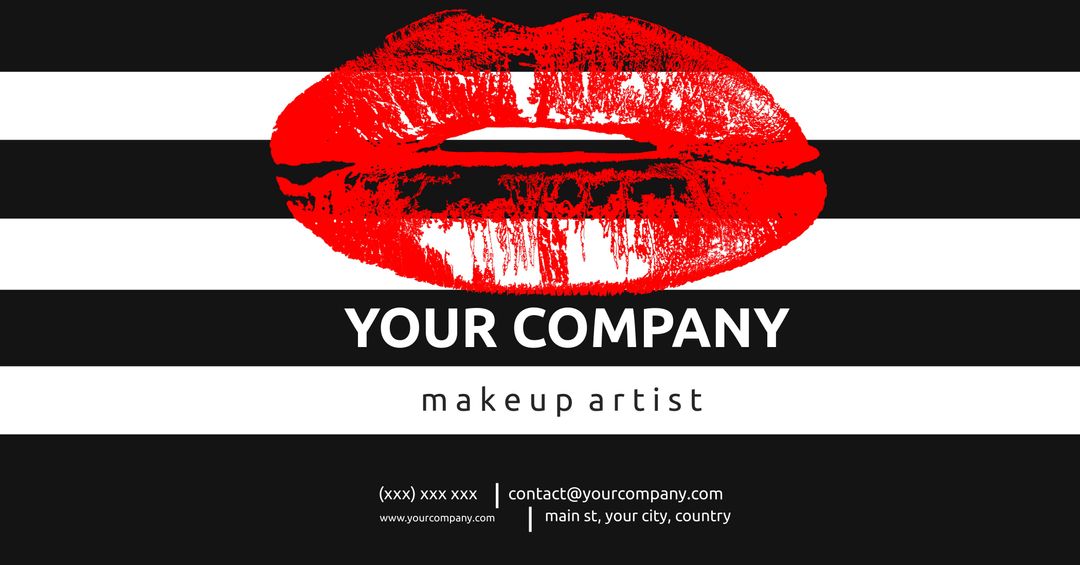 Bold Red Lips with Stripes for Elegant Beauty Branding - Download Free Stock Templates Pikwizard.com