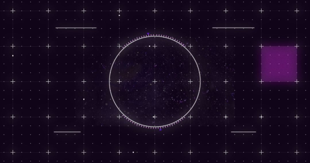 Futuristic Purple Digital Interface with Scanning Grid