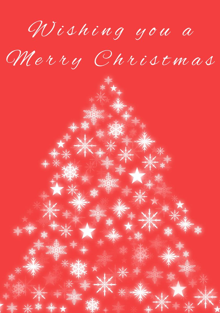 Glowing Christmas Tree with Festive Holiday Greeting