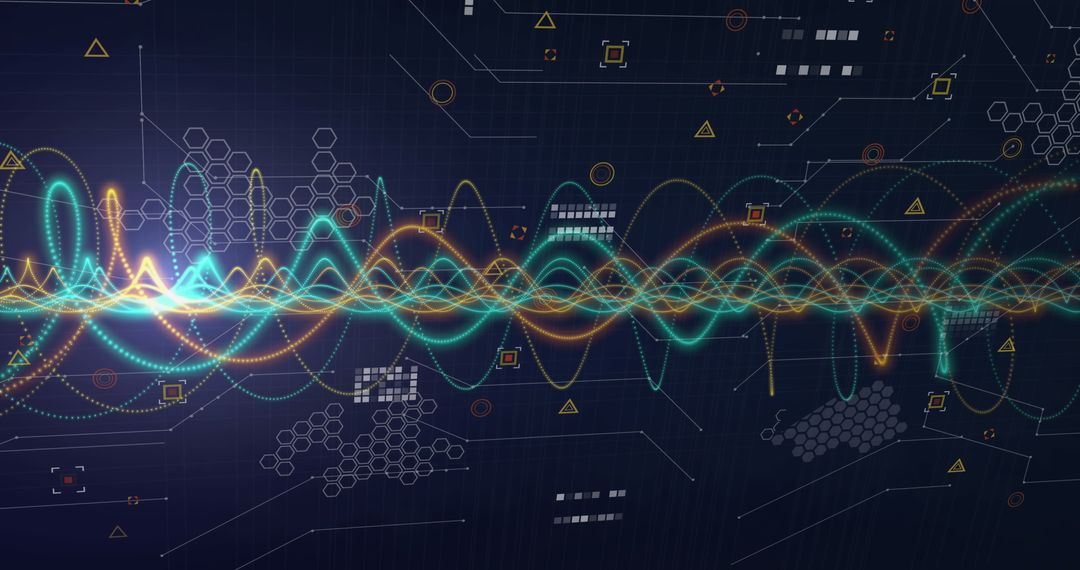 Futuristic Digital Waves Illustrating Complex Data Technology