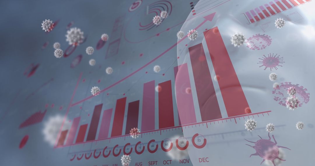 Coronavirus Pandemic Visualization with Data Graphs and Virus Cells