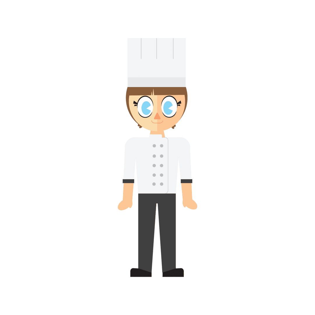 Cartoon Chef Icon with Transparent Background, Culinary Vector Art