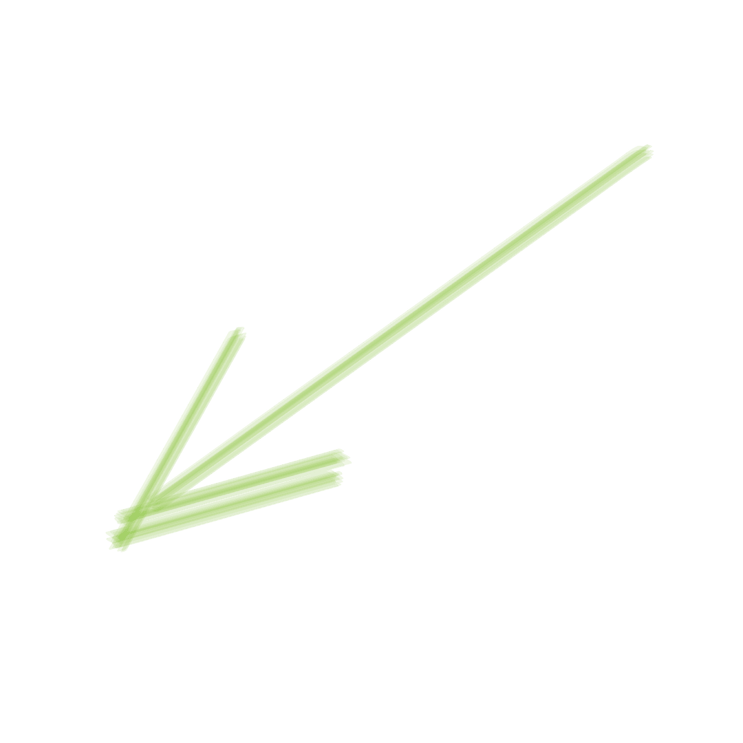 Green Arrow Pointing Down on Transparent Background Vector