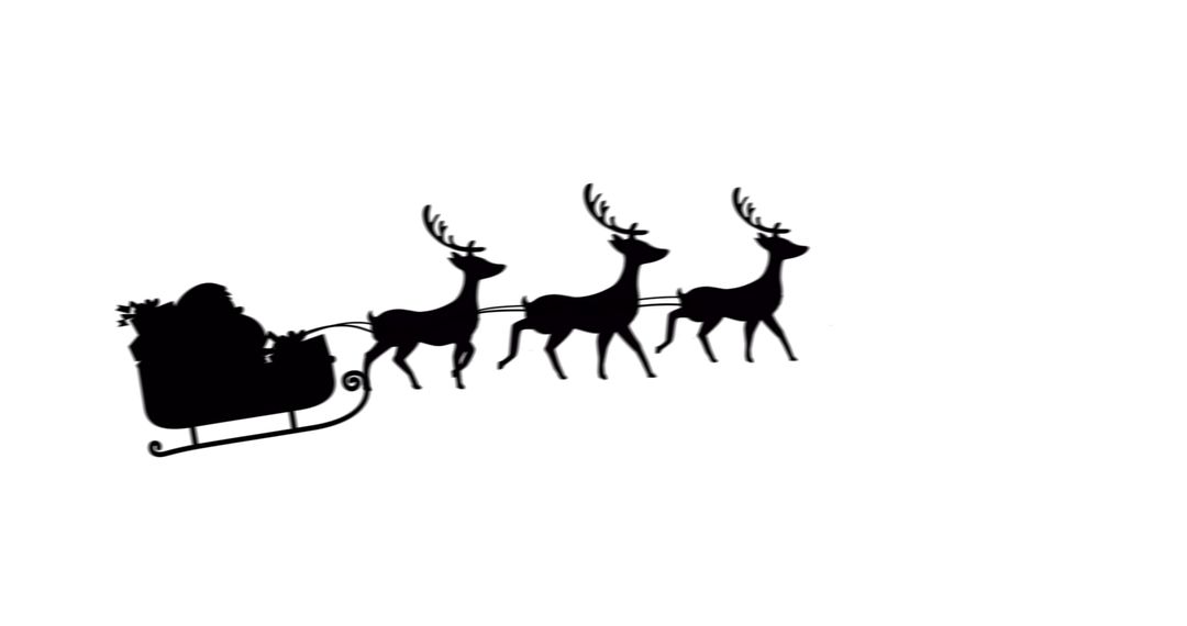 Santa Claus with Reindeer Sleigh Silhouette on White - Free Images, Stock Photos and Pictures on Pikwizard.com