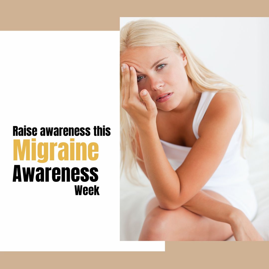 Young Woman Suffering Migraine for Migraine Awareness Week Campaign - Download Free Stock Templates Pikwizard.com