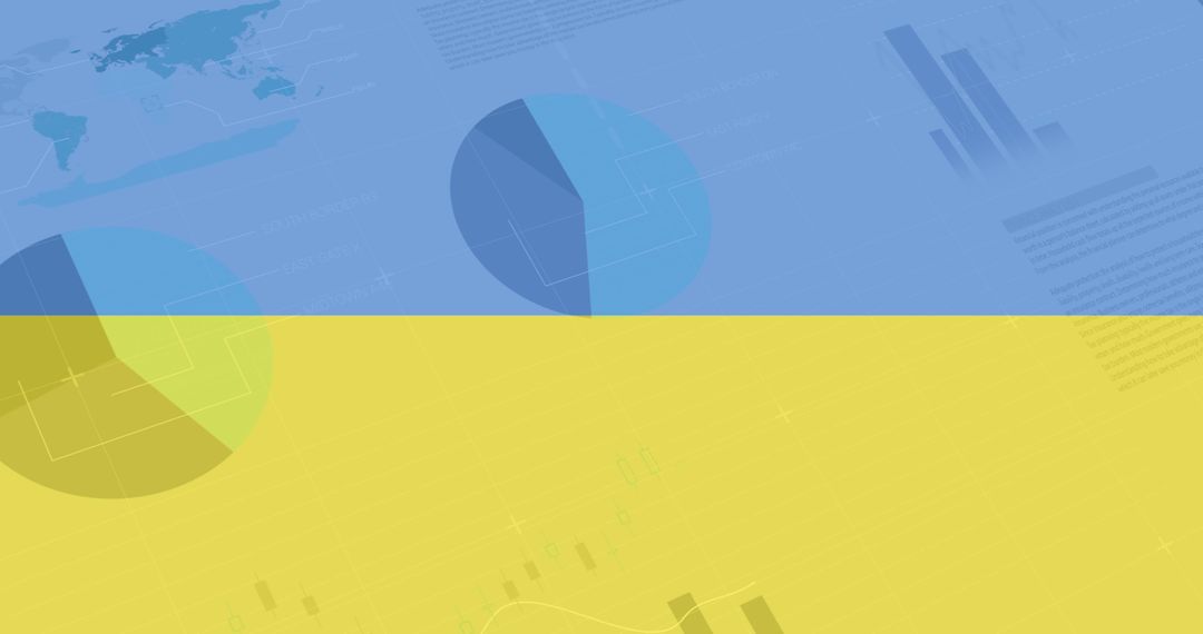 Data Analysis Concepts Overlaid on Ukraine Flag
