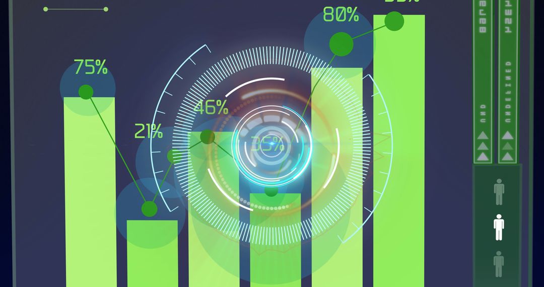 Futuristic Data Visualization with High-Tech Interface Elements