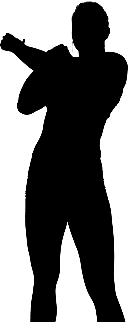 Silhouetted Man Running on Transparent Background Vector