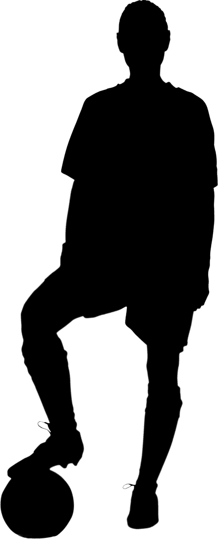 Transparent Silhouette of Male Football Player Digital Vector
