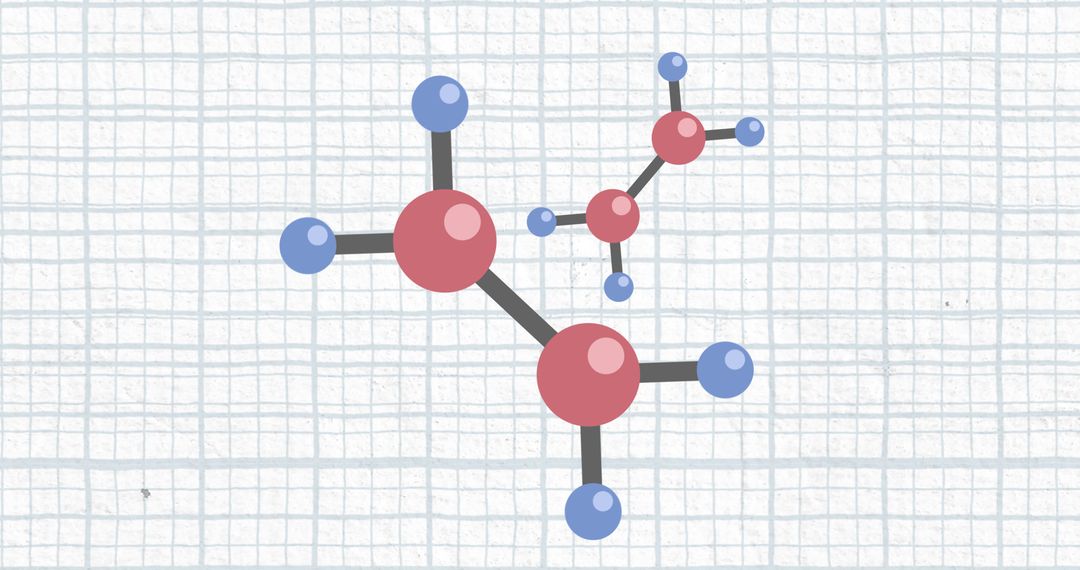 Biochemistry Molecules on Graph Paper Background