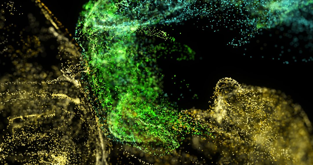 Colorful Abstract Particle Clouds on Dark Background