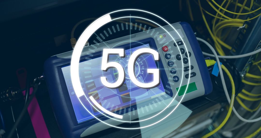 Digital Concept of 5G Technology with Futuristic Elements