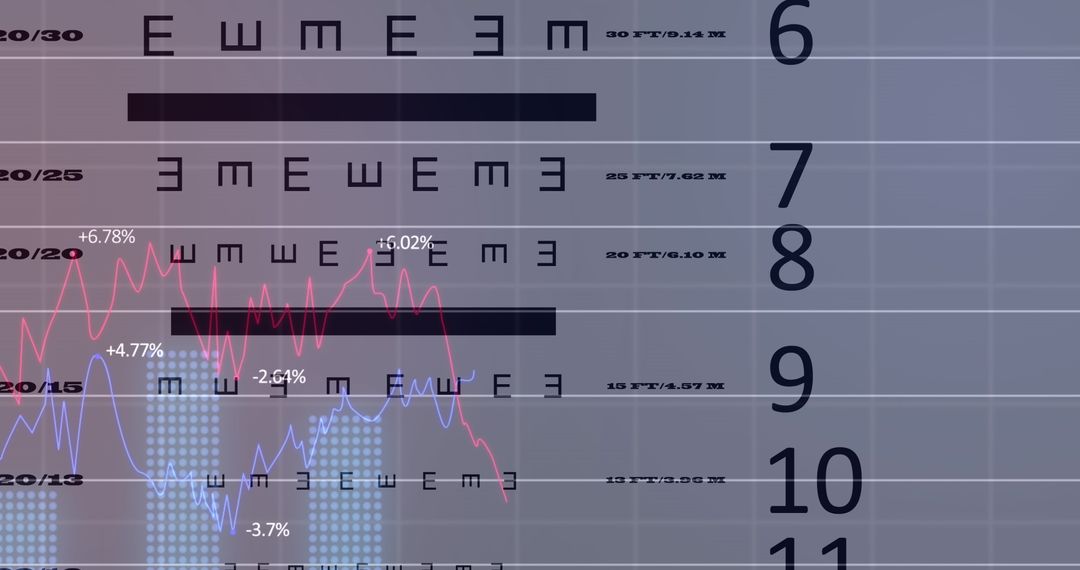 Digitally Generated Data Visualization Over Abstract Chart