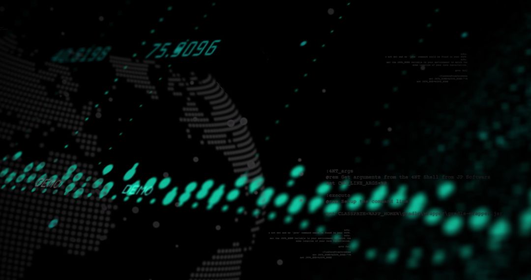 Digital Data Streams with Global Technology Concept