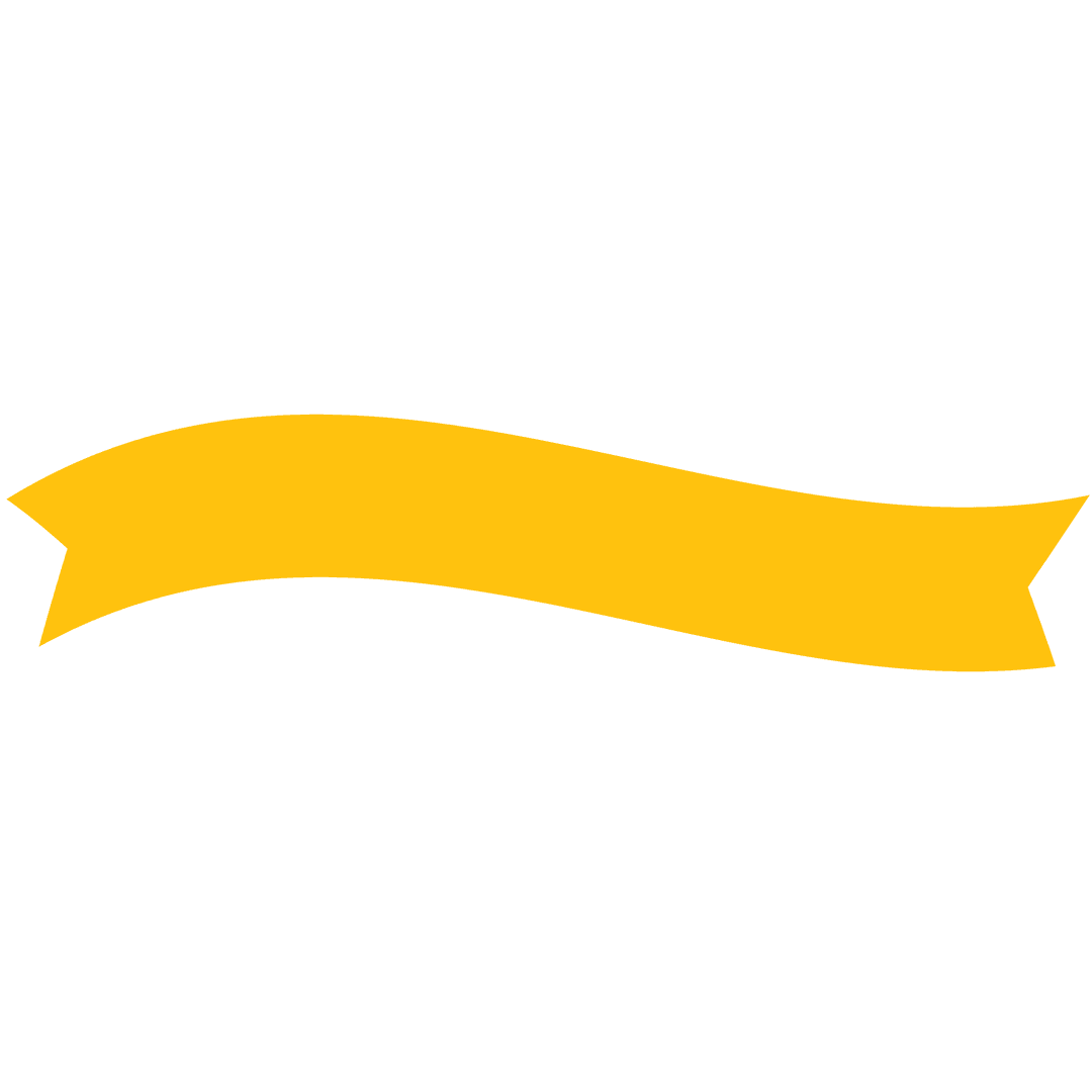 Yellow Ribbon Banner on Transparent Background for Text Space