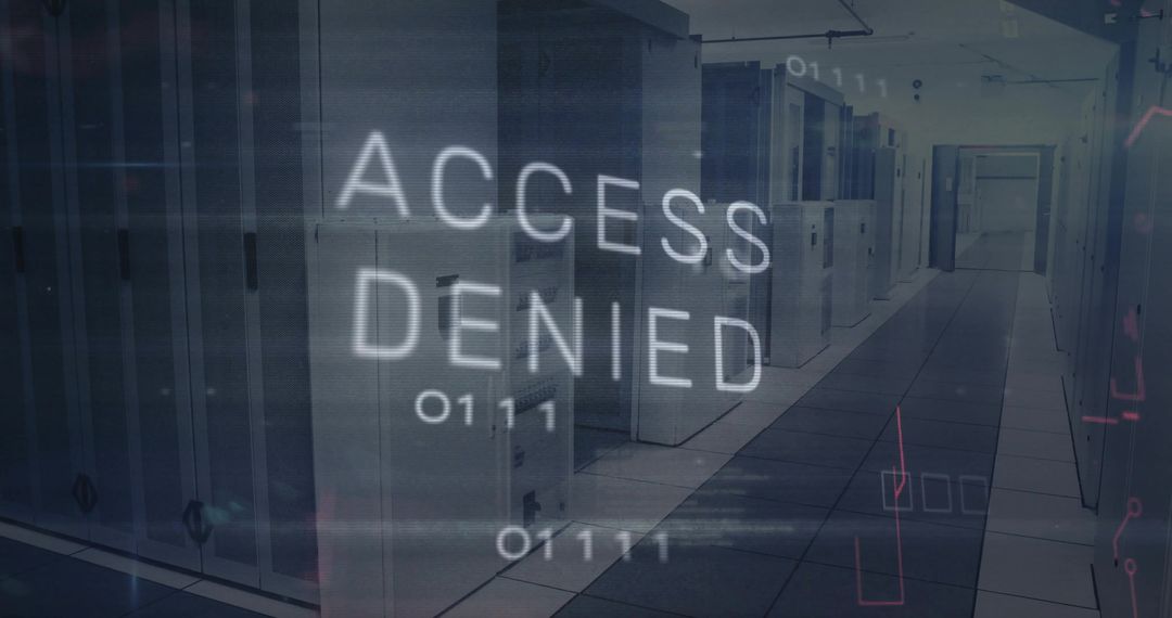 Access Denied Screen Overlaid in Secure Data Center