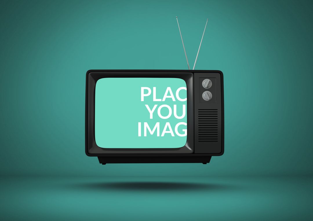 Vintage Television with Retro Placeholder Template