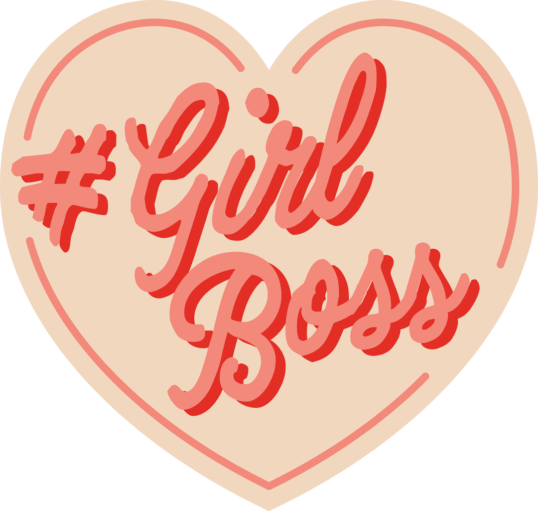 Transparent Girl Boss Heart Engraven Communication Graphic