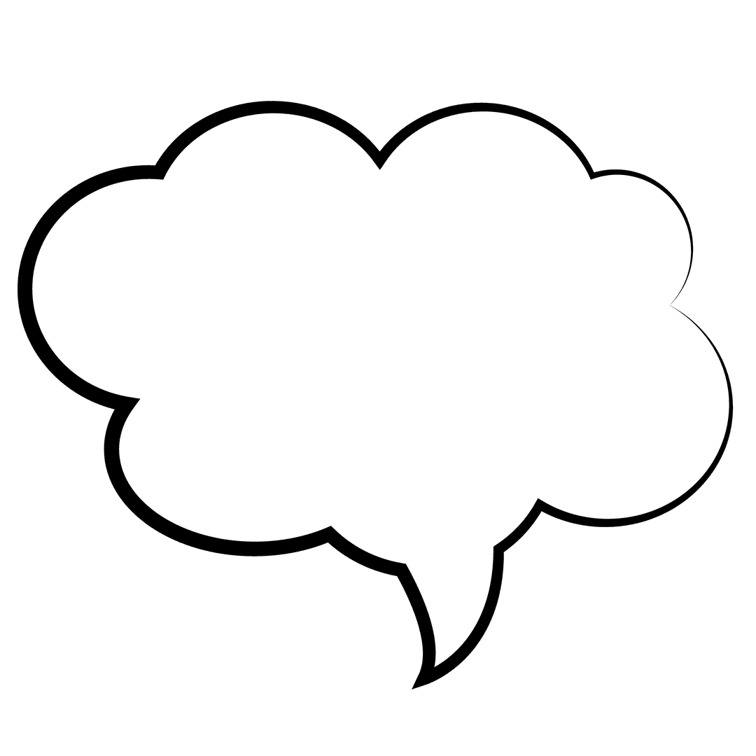 Blank Text Bubble on Transparent Background for Communication Design