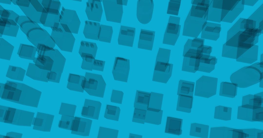 Abstract Geometric Shapes on Vibrant Cyan Background