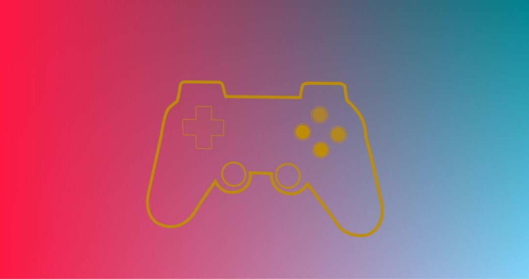 Colorful Gaming Controller Outline on Gradient Background - Free Images, Stock Photos and Pictures on Pikwizard.com