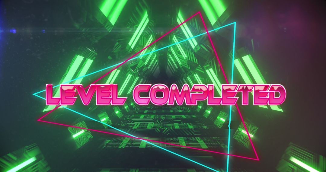 Level Completed Virtual Neon Tunnel Animation