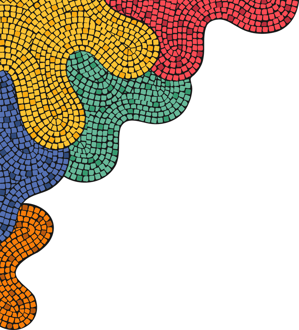 Colorful Abstract Mosaic Pattern with Transparent Background